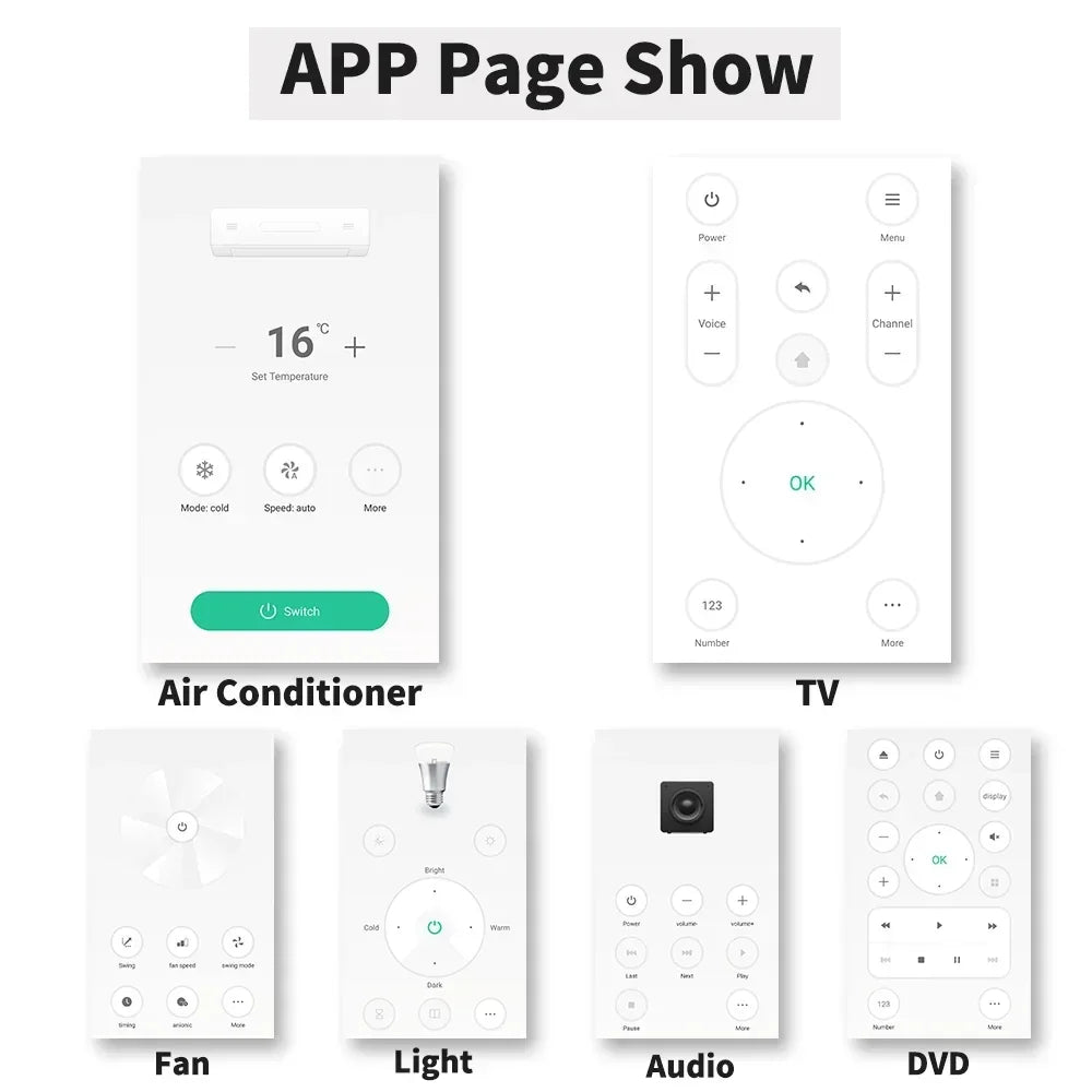 Control remoto inteligente Tuya WiFi IR universal para TV, aire acondicionado, control remoto Alexa, funciona con Google Home, Yandex y Google.