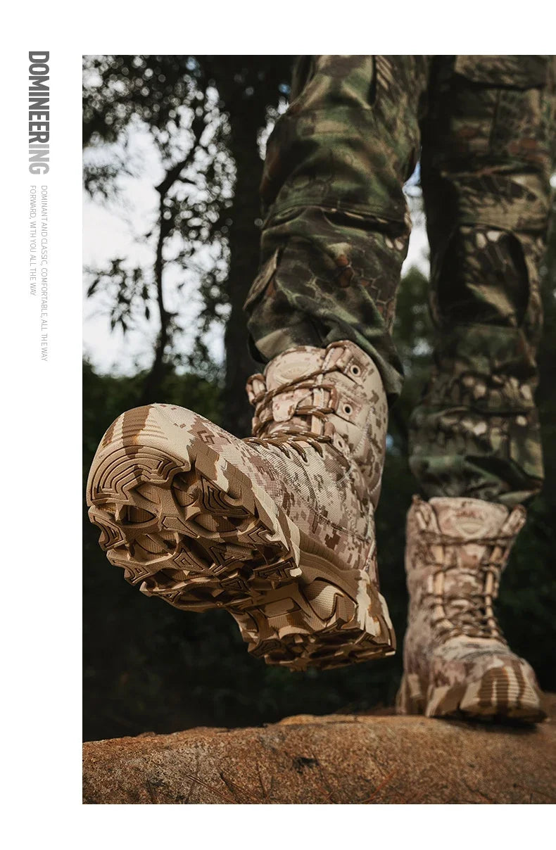 2024 Men boots Tactical Shoes High Top Hiking Durable  Anti-Slip Outdoor Climbing Trekking shoe Military Tactical Low Boots