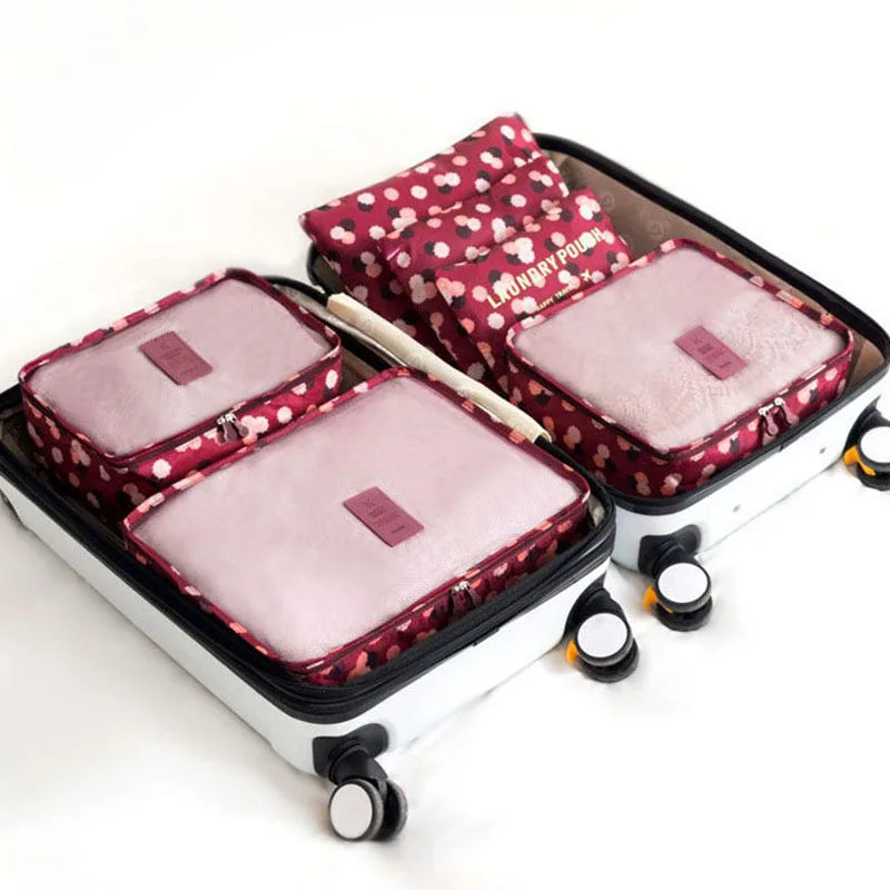 6 bolsas organizadoras de viaje, organizadoras de maletas portátiles, bolsas de viaje para mujeres, organizadoras de equipaje, bolsas para ropa y zapatos.