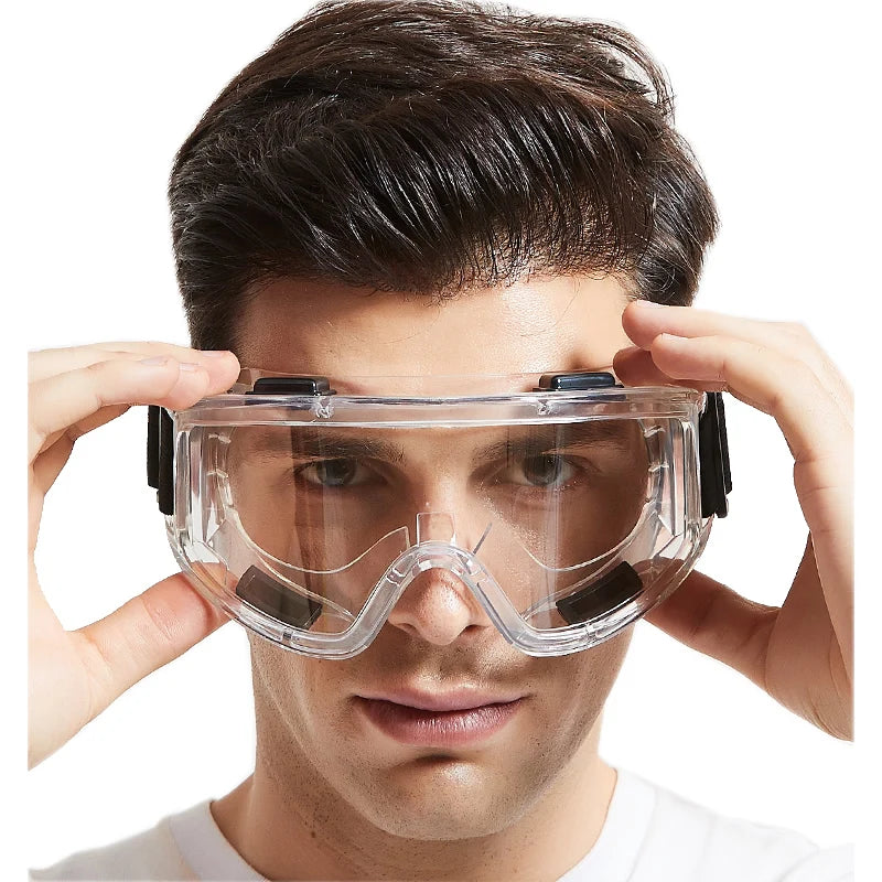 Nuevas gafas de seguridad antisalpicaduras, resistentes a impactos, a prueba de viento y antipolvo, con visión amplia para el trabajo, bricolaje y seguridad diaria.