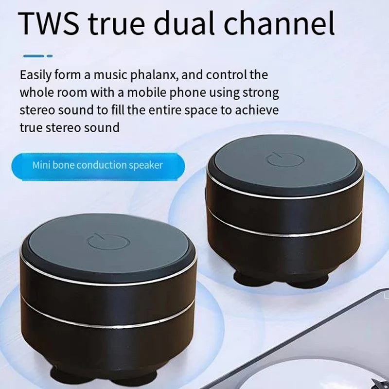 Altavoz inalámbrico de conducción ósea con ventosa, sonido TWS de alta fidelidad, graves mejorados, bucle portátil, resonancia y audio dinámico.