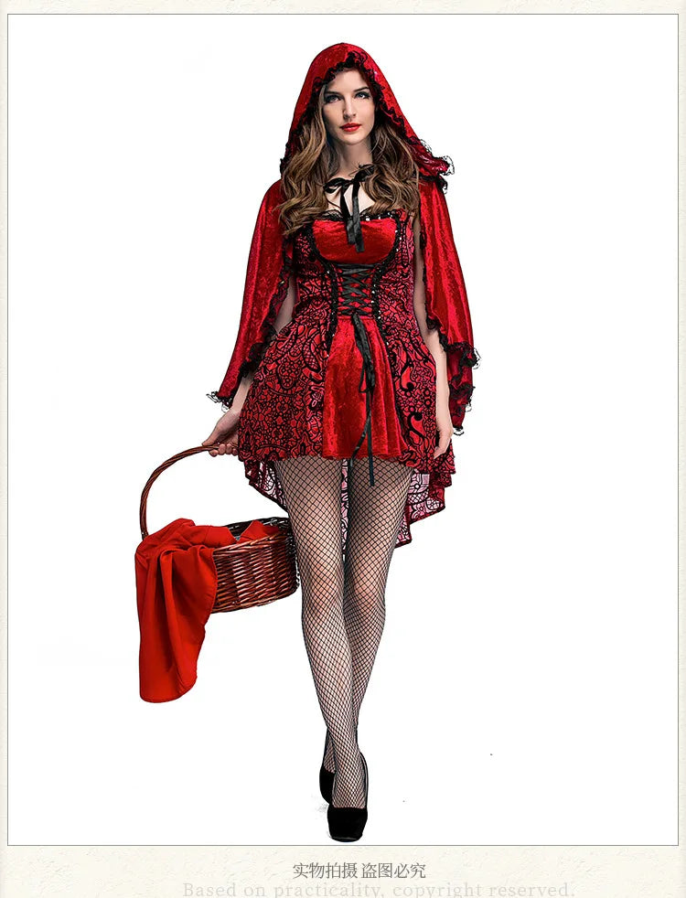 Halloween costume Goth little Red Riding Hood club queen costume cosplay costume stage dress