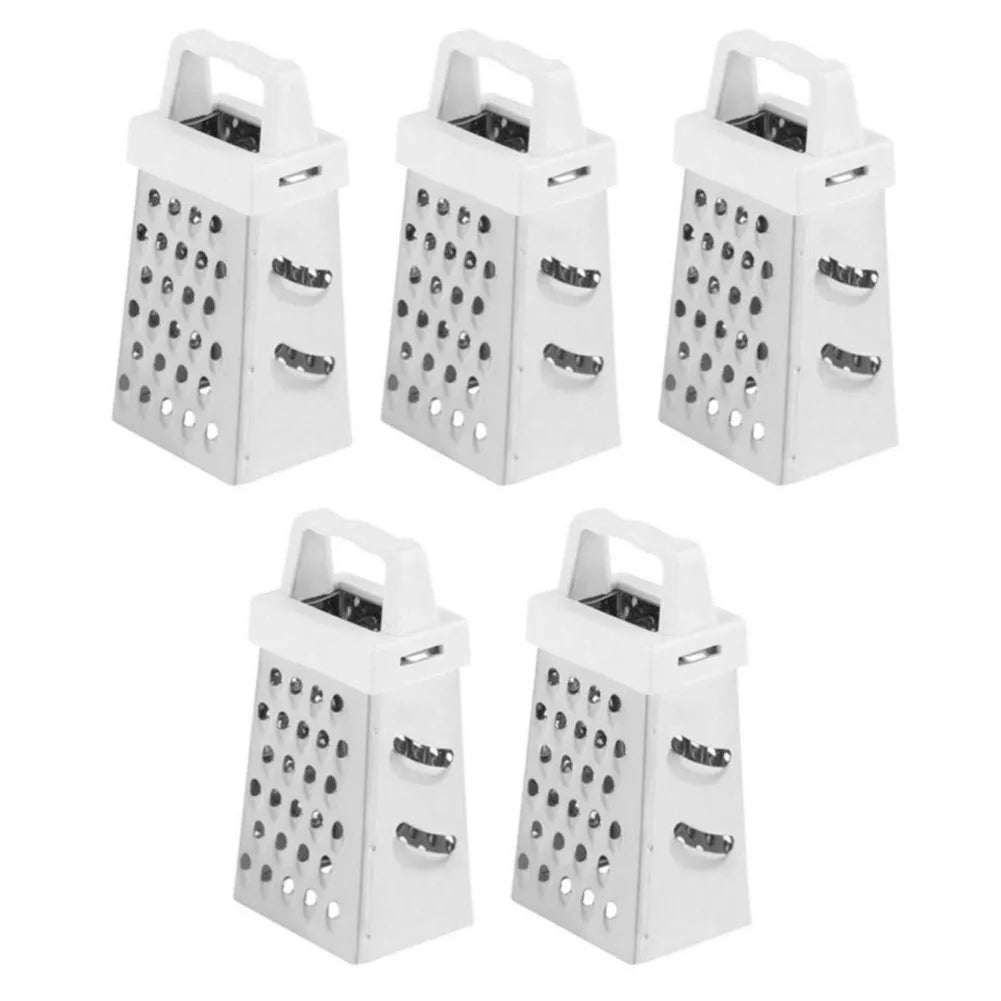 Mini rallador de cuatro lados de acero inoxidable, cortador multiusos de verduras con cuchillas de 4 lados, caja para el hogar, contenedor rallador