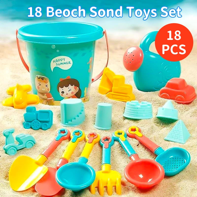 Juguetes de playa para niños, juegos de verano al aire libre, juego de arena, cubo de plástico, regadera, palas, juego de agua para playa, juguetes, herramientas, regalos