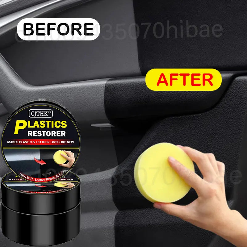 Restaurador de plástico para automóviles, devolviéndole el brillo negro, productos de limpieza para automóviles, restaurador de cuero y plástico, pulido y reparador de automóviles, renovador de revestimientos
