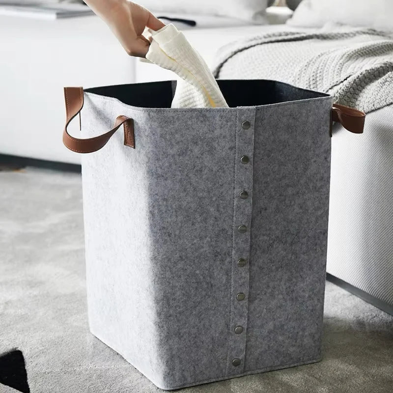 Cesta de fieltro para guardar ropa, juguetes, organizar, contenedor, moderna, sencilla, de lujo, artística, para decoración de habitaciones.