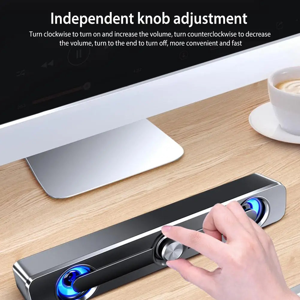 Barra de sonido Salange con Bluetooth y cable USB, altavoces estéreo para proyector, PC, portátil, teléfono, ordenador, altavoz auxiliar de 3,5 mm.