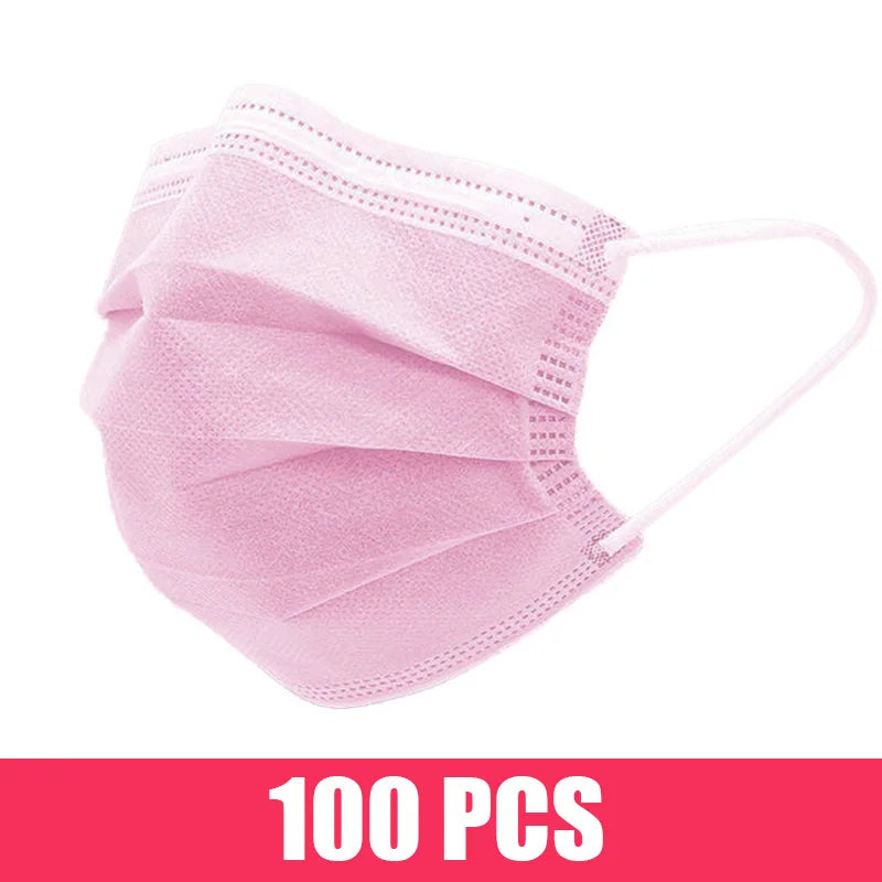 Mascarillas quirúrgicas desechables de 10 a 200 unidades, mascarillas faciales médicas de 3 capas con filtro, antipolvo, transpirables, con elásticos para las orejas, mascarillas bucales para adultos.