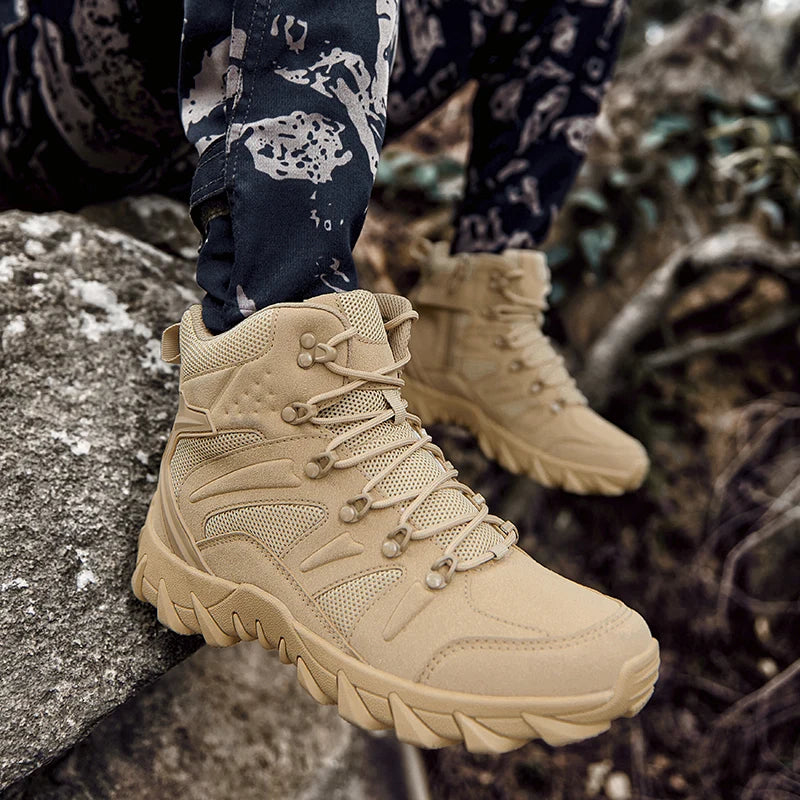 Upgraded Tactics Combat Training Boots Male Outdoors Camping Anti-wear Rapid Response Hiking Shoes Fishing Hunting Sneakers Men