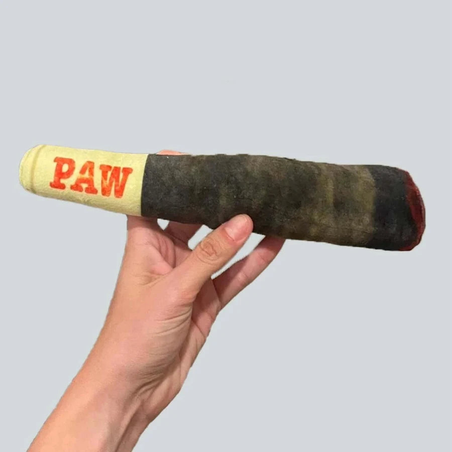 Divertidos juguetes interactivos para perros: peluche chirriante con diseño de cigarro, juguete creativo para masticar para perros pequeños y medianos.