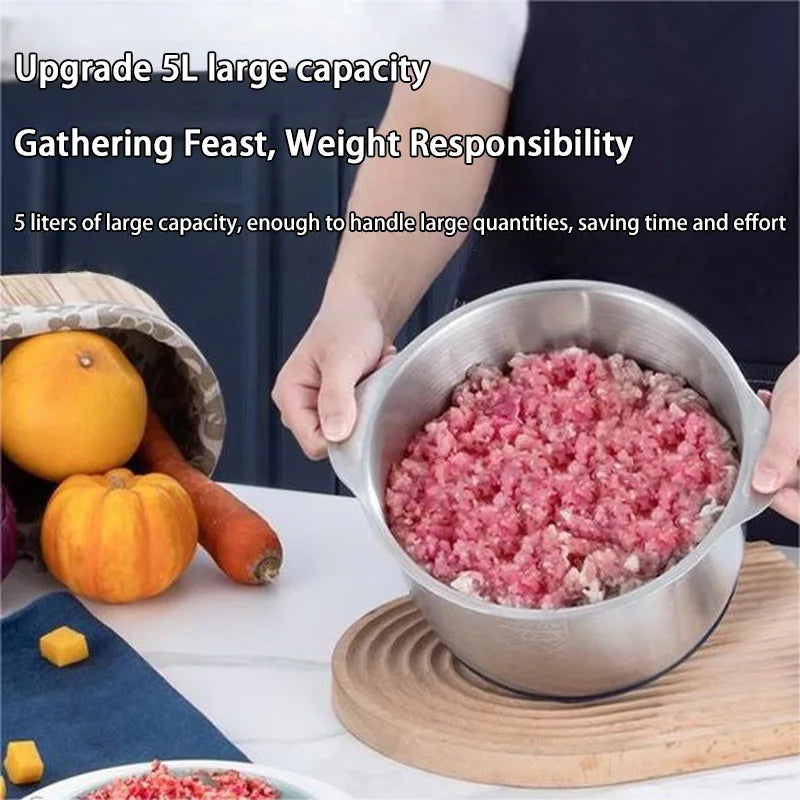 Licuadora multifunción Xiaomi de acero inoxidable para carne, frutas y verduras. Procesador de alimentos. Picadora de carne eléctrica de cocina de cinco velocidades.