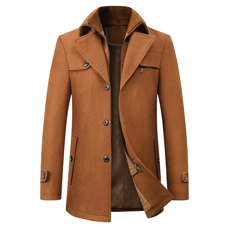 Abrigo de lana para hombre, nuevo modelo 2023, informal, de negocios, a la moda, grueso, cálido, extra moderno, chaqueta de moda fluida.