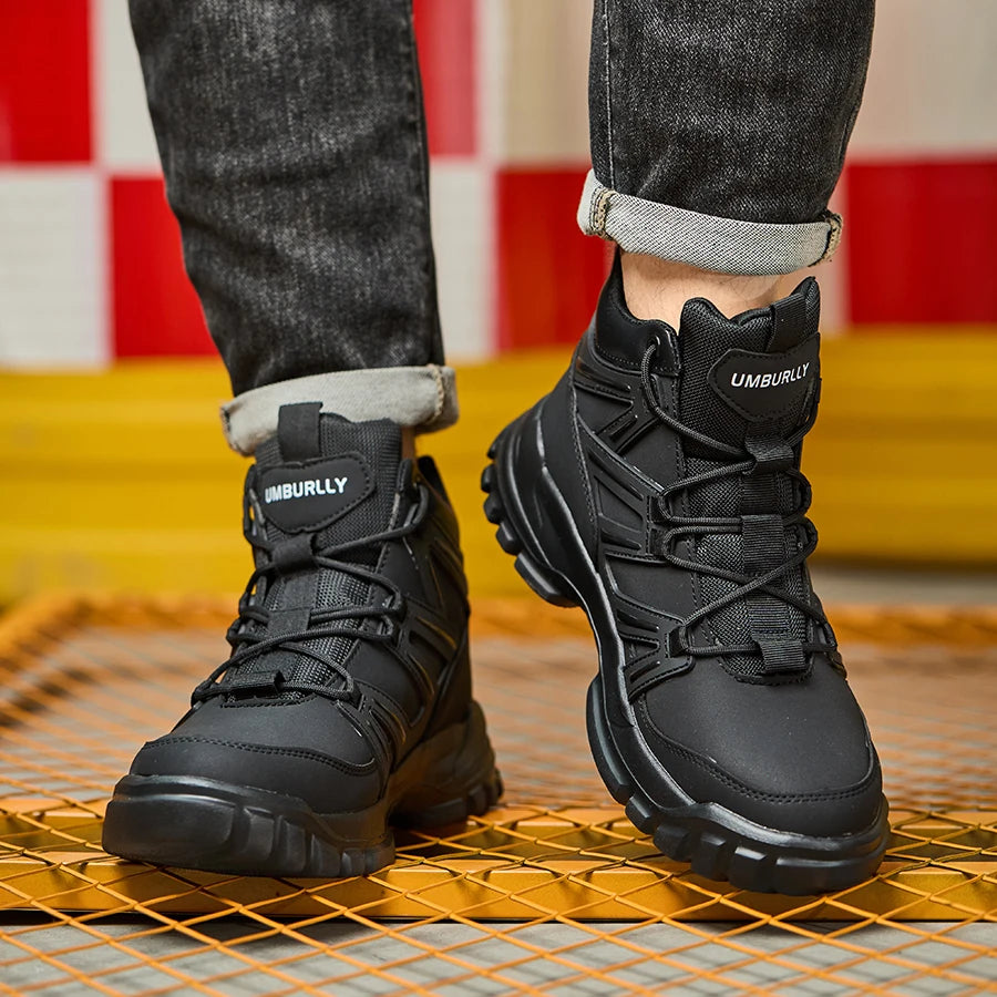 Botas de seguridad protectoras, zapatos de seguridad laboral, botas de seguridad de invierno para hombre, zapatos de trabajo antiperforación, botas de trabajo con punta de acero, indestructibles.