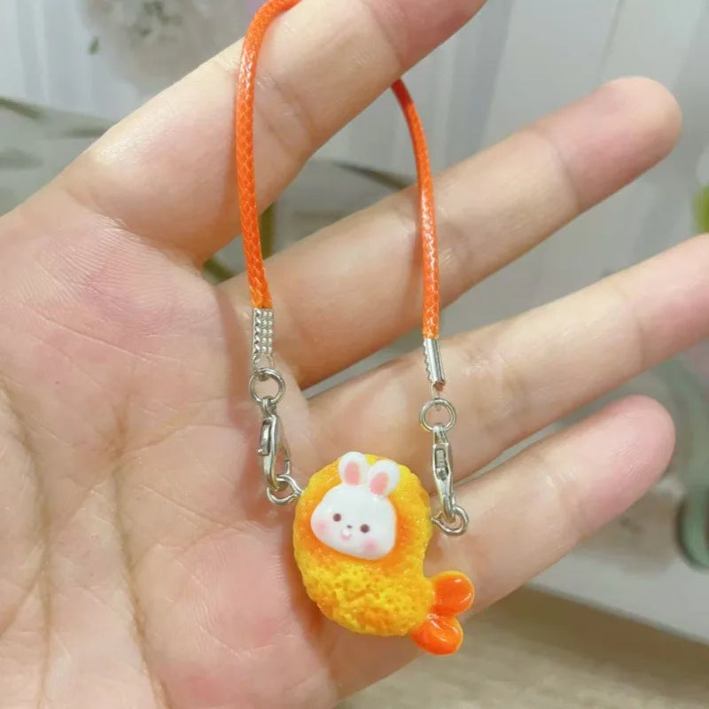Nuevos accesorios de decoración para muñecas, adecuados para muñecas Labubu de 10 a 17 cm, lindo colgante de camarón, regalo para niños.