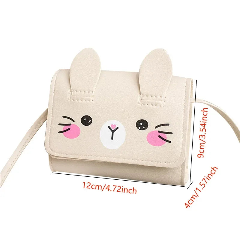 Accesorios para niños, bolso bandolera pequeño con diseño de conejo, bolso bandolera pequeño para niñas, monedero pequeño con dibujos animados para niños y niñas.