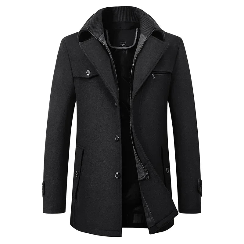Abrigo de lana para hombre, nuevo modelo 2023, informal, de negocios, a la moda, grueso, cálido, extra moderno, chaqueta de moda fluida.