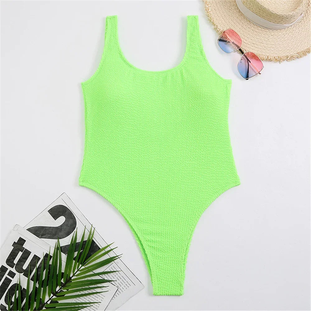 Sexy Solid Swimwear Female One Piece Swimsuit Closed Push Up Women's Swimming Bathing Suits Bodysuit Beach Pool Bather 2025