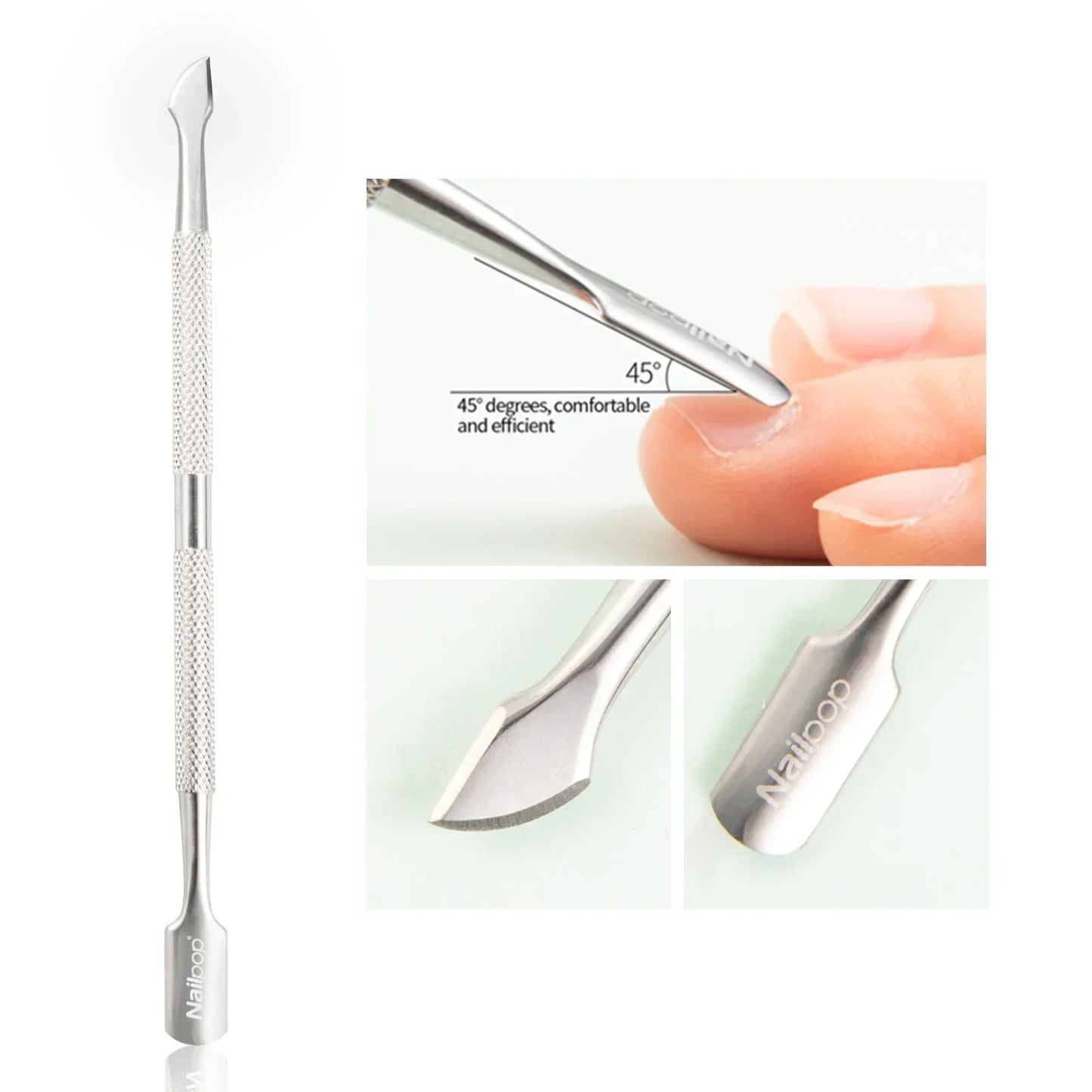Nailpop - Cortauñas profesional de acero inoxidable, tijeras, alicates, función de quitacutículas, kit de herramientas para manicura y cuidado de uñas