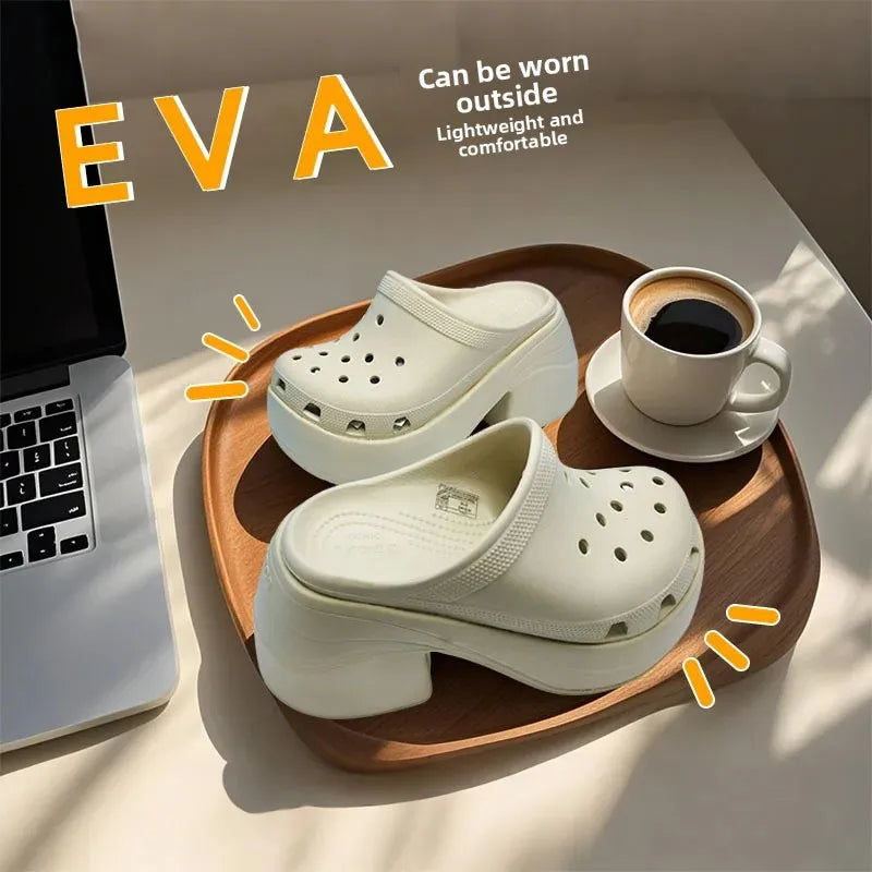 Sandalias cómodas de EVA con tacón grueso y diseño de sirena para mujer, antideslizantes, informales, para playa y exteriores