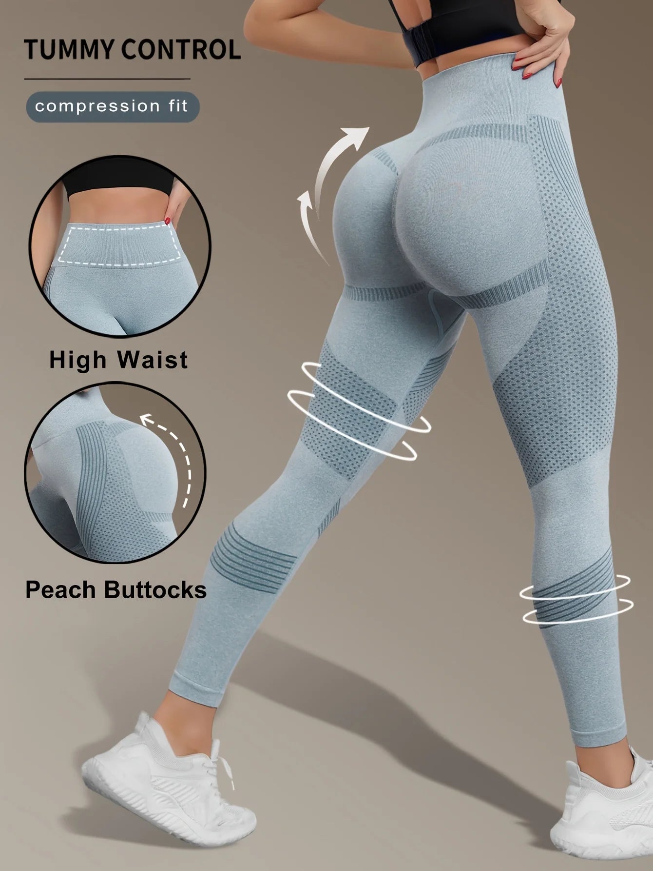 Women's High Waist Seamless Yoga Pants - Quick-Drying、Elastic Sports Pants,Suitable for fitness and training