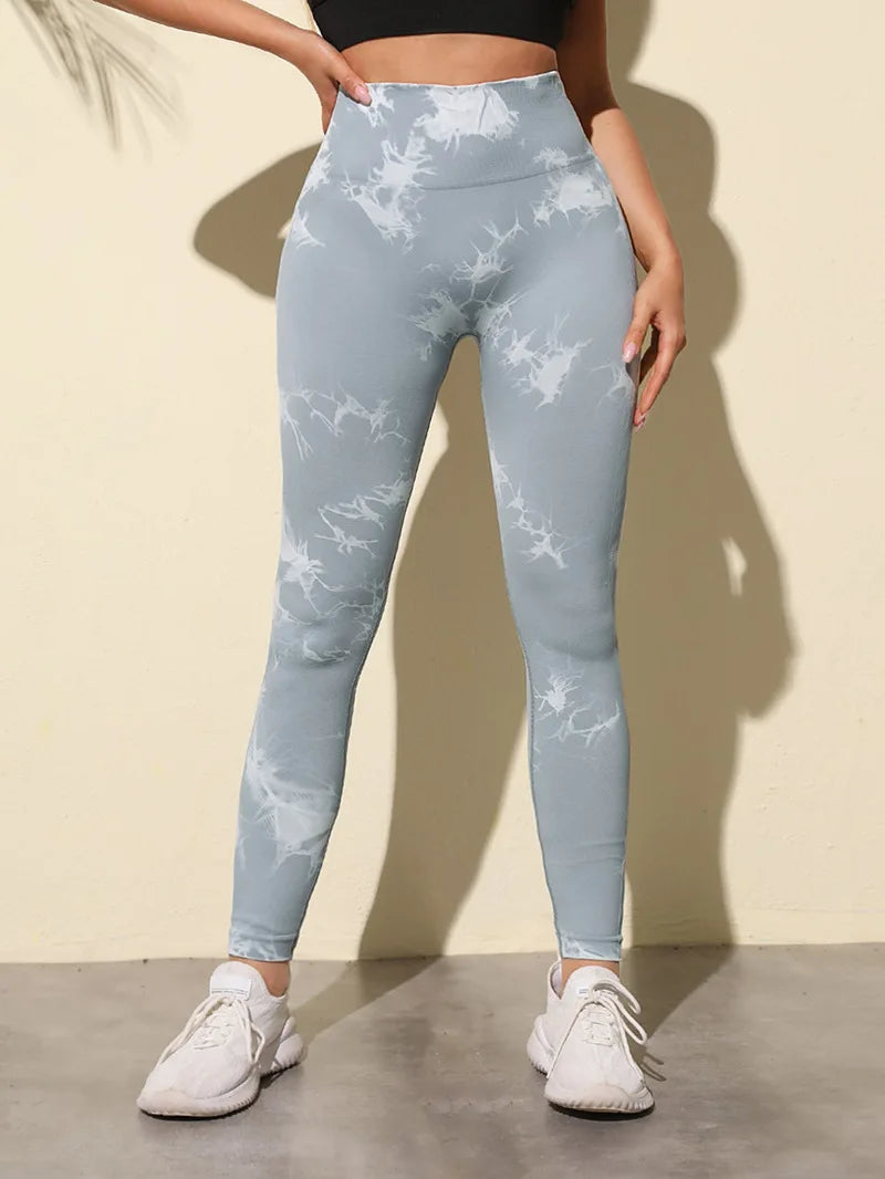 Leggings deportivas para mujer, pantalones de yoga sin costuras con estampado tie-dye de 47 colores, mallas para correr, fitness, cintura alta, para gimnasio y entrenamiento.