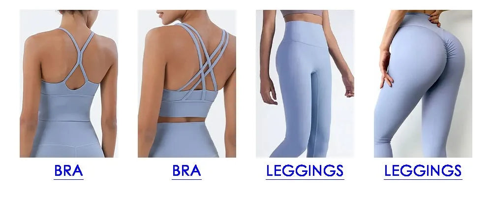 Women's Naked Feeling Sports Bra and Leggings Set - 2 Piece Gym Outfit for Fitness, Yoga Clothes Leggings and Tops Workout Suits