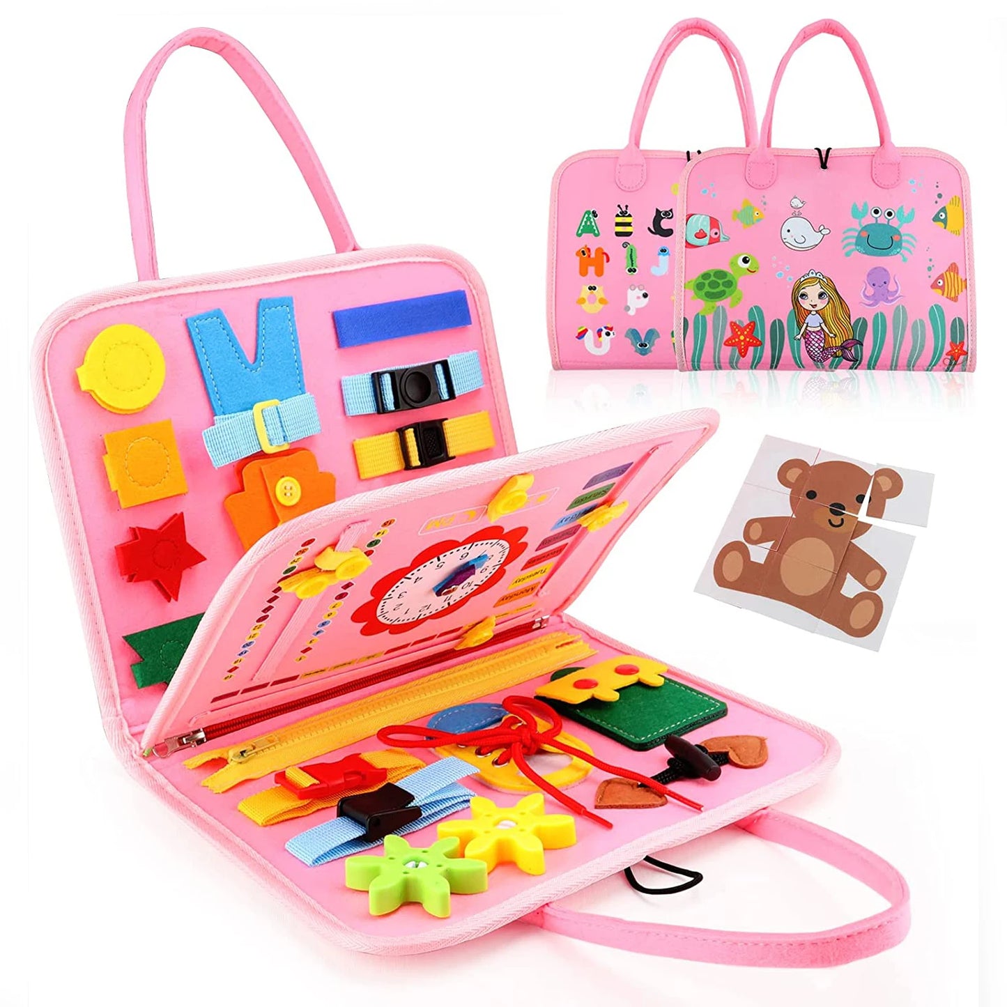 Tablero de actividades sensoriales Montessori Toys para desarrollar habilidades motoras, tablero de aprendizaje para niños pequeños, regalo de Navidad.