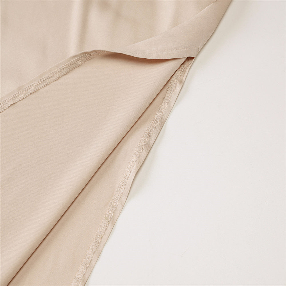 Women Summer Satin Silky Spaghetti Strap Split Long Dress Elegant Sleeveless Backless Club Party Beach Sexy Dresses Vestito