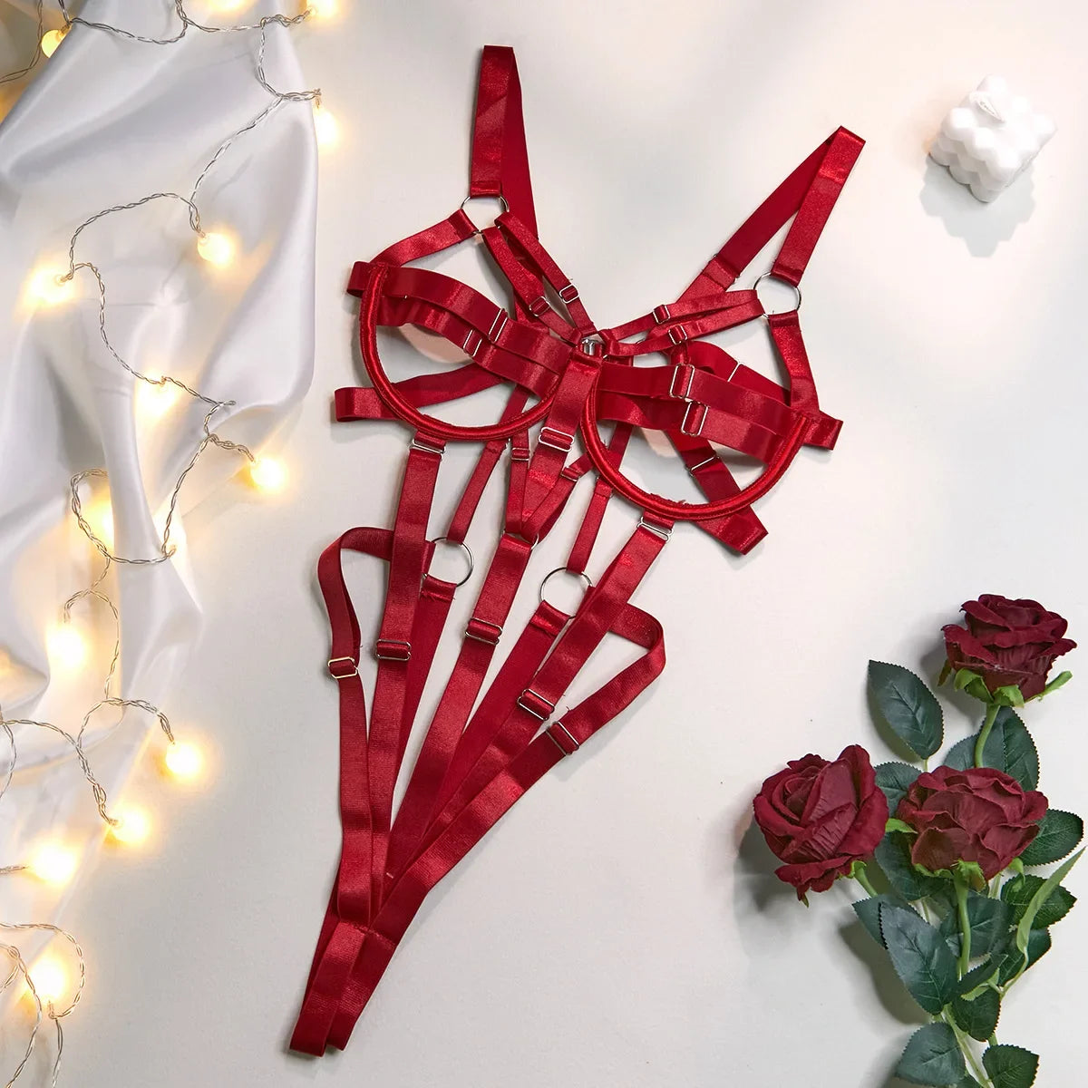 Body de vendaje con abertura en la entrepierna para mujer, lencería sexy, BDSM, erótico, accesorios exóticos