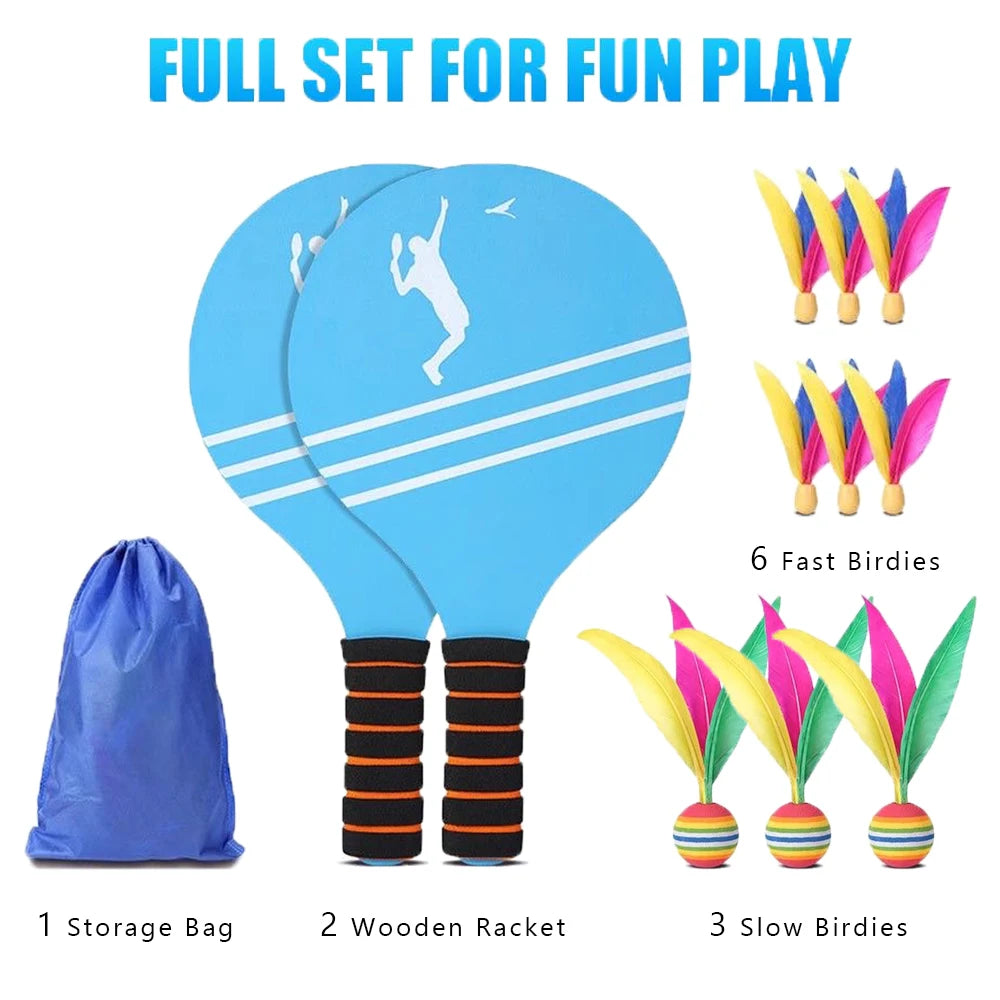 Juego de bádminton para niños, adolescentes y adultos: juegos familiares, carreras de madera, regalos, para interiores y exteriores, playa, patio