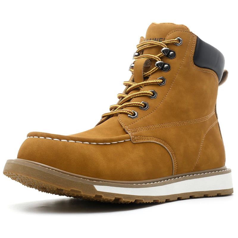 Botas de trabajo para hombre, con puntera de acero, puntera blanda, impermeables, antideslizantes, antiperforación, resistentes al deslizamiento, botas de seguridad para el trabajo.