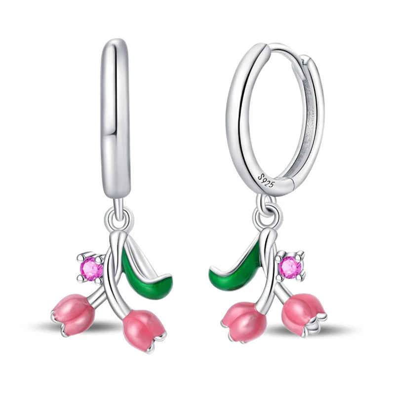 Pendientes de plata de ley 925 con diseño de mariposa, abeja, mariquita y flor de arcoíris para mujer, joyería de moda para fiestas de cumpleaños, regalos