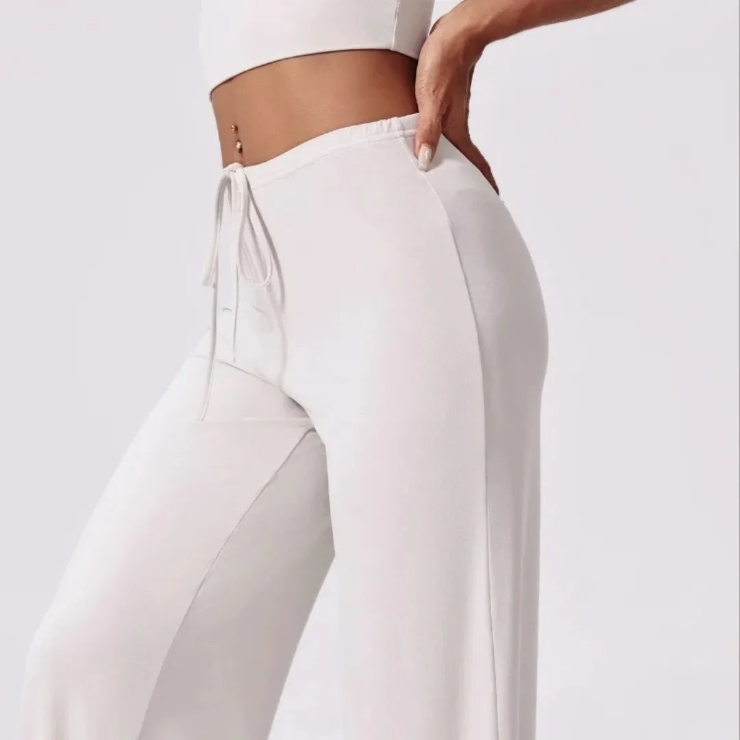 Pantalones de yoga deportivos, finos, transpirables, de pierna ancha, holgados, acampanados, para correr al aire libre, rectos, para mujer.