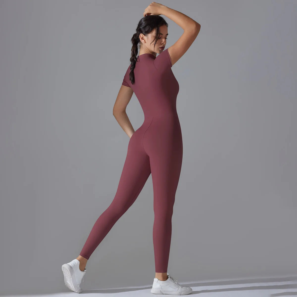 Women Zipper Bodysuits Fitness Sports Bodysuit Yoga Suit Breathable Quick Drying Sports Yoga Clothing Women Gym Push Up Workout