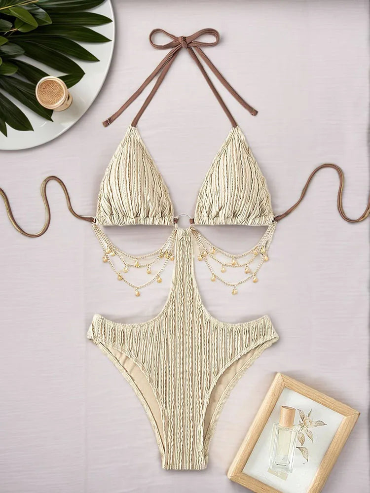 VigoBreviya 2025 Sexy Solid Swimwear Women Push Up Hollow One Piece Swimsuit Brazilian Beach Monokini Summer Lady Bathing Suit
