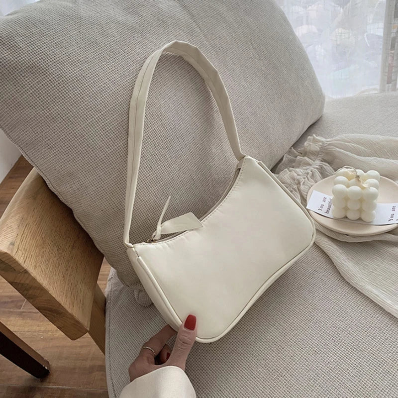 1 bolso retro para el antebrazo, bolso de mano con lazo para mujer, bolso de piel sintética para compras al aire libre.