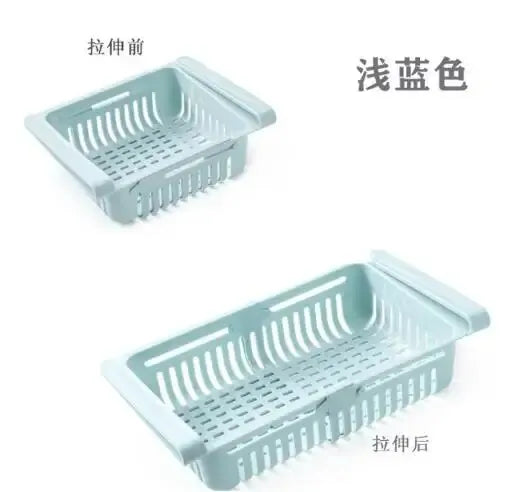 Cesta de almacenamiento multifuncional para refrigerador, rejilla retráctil para almacenamiento de refrigerador, escurridor de cocina