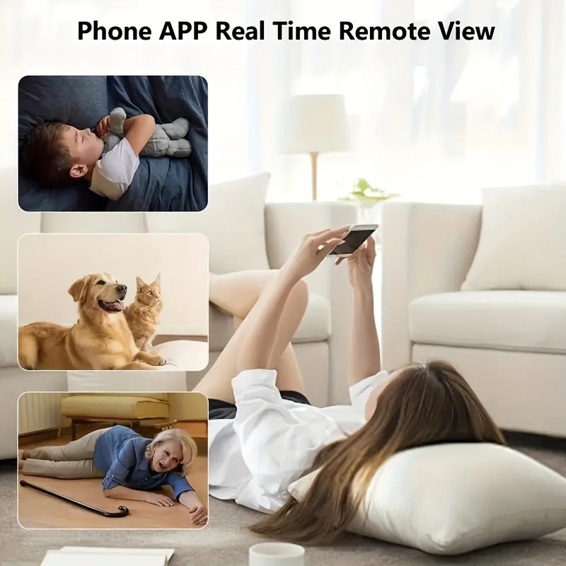 Mini cámara HD WiFi 1080P, grabadora de video inalámbrica remota para el hogar, mascotas, perros y niños, monitoreo de seguridad para iPhone y batería.