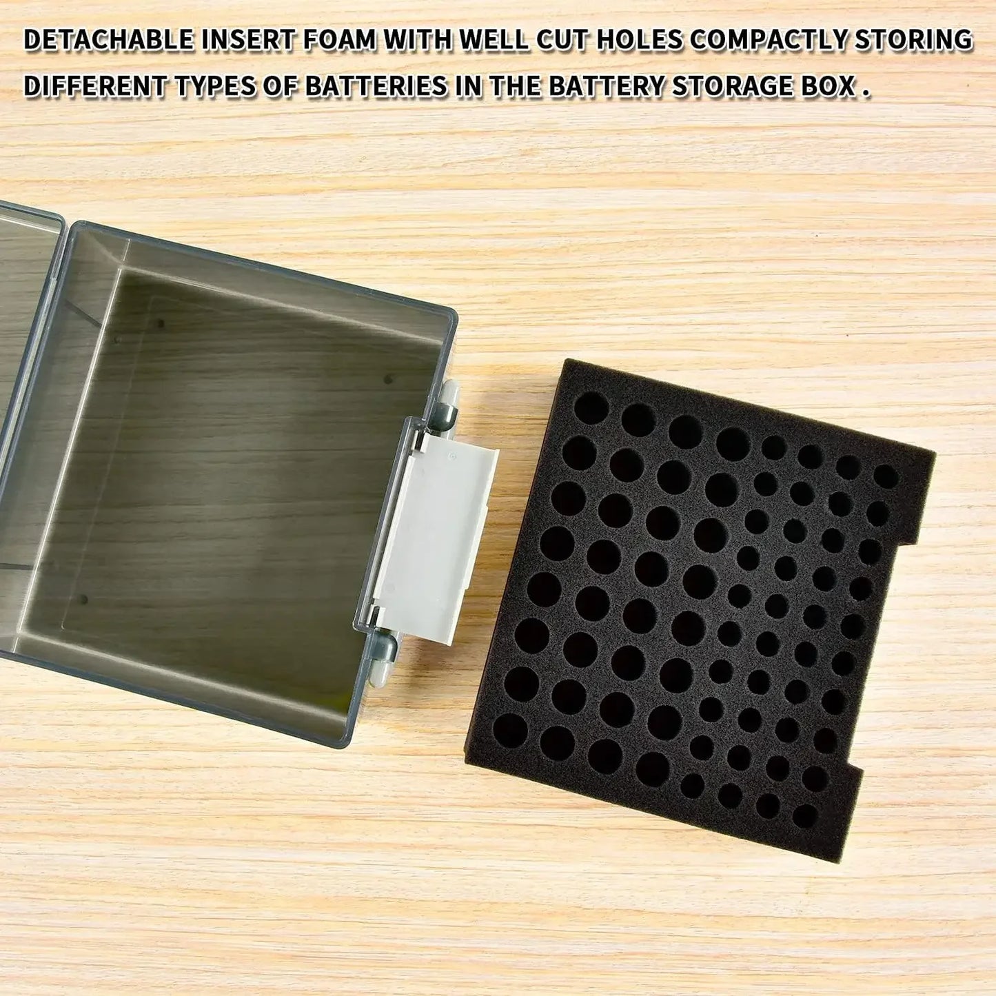 Organizador de pilas con capacidad para 72 pilas AA y AAA, caja para pilas, contenedor para garaje, dispensador organizador de cajones para el hogar.
