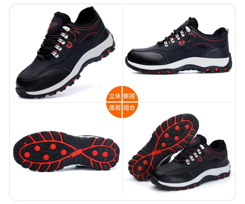 Zapatos de trabajo con forro polar para hombre y mujer, con puntera de acero, resistentes a perforaciones, acolchados y cálidos. Calzado de trabajo protector para mujer y hombre.