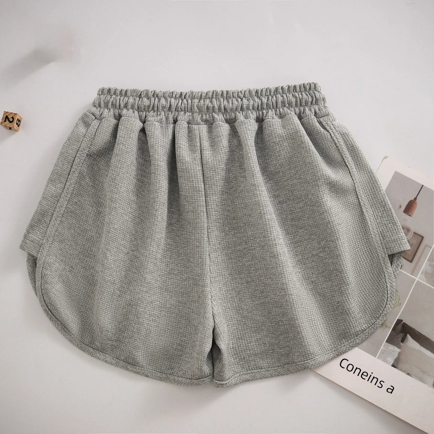 Pantalones cortos informales holgados adelgazantes de verano para mujer, con estampado de cuadros finos, ropa exterior