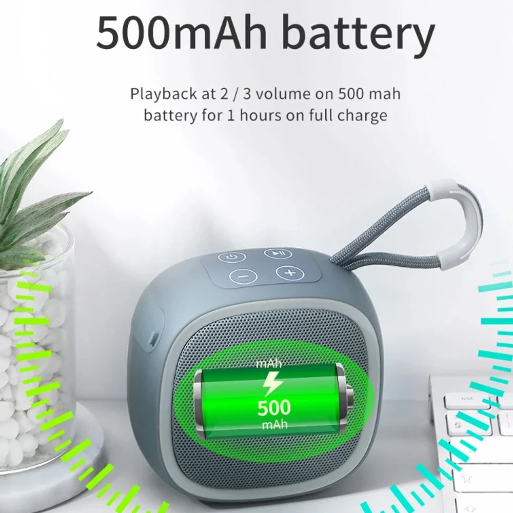 Mini altavoz portátil Bluetooth TG659 de 5 W para exteriores, inalámbrico, con graves, compatible con TF/U Disk, radio FM TWS, capacidad de 500 mAh.