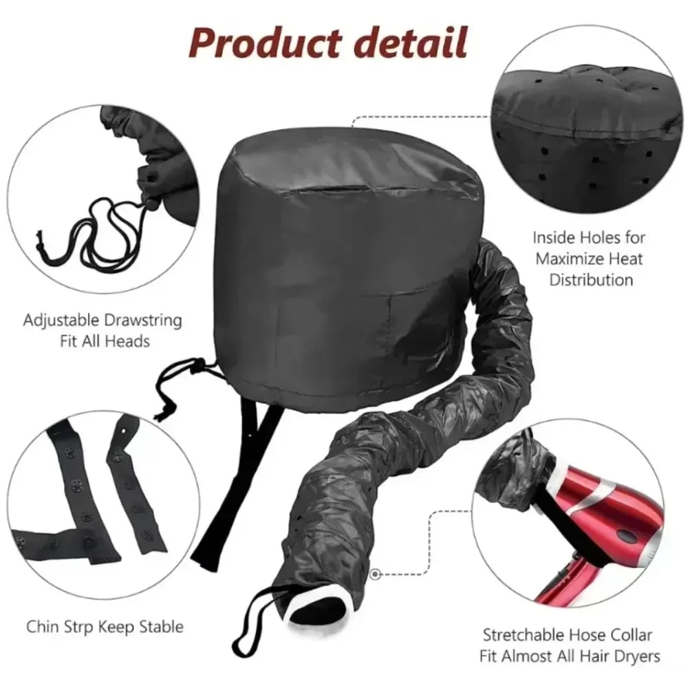 Secador de pelo portátil, gorro de secado rápido, gorro calefactor, herramientas de peluquería, accesorios de peinado, cuidado del cabello rizado