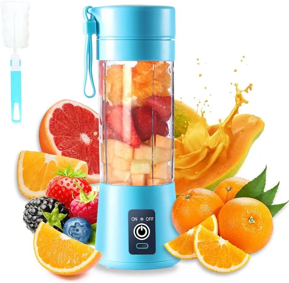 Mini licuadora eléctrica de 380 ml para uso doméstico, recargable por USB, para batidos, para picnic al aire libre, portátil