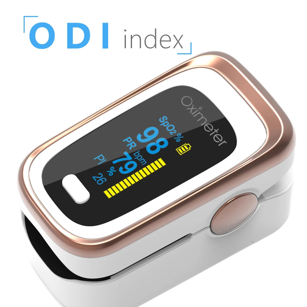 Oxímetro de pulso digital portátil OLED con monitor de sueño de 8 horas y estuche para pulsioxímetro digital.