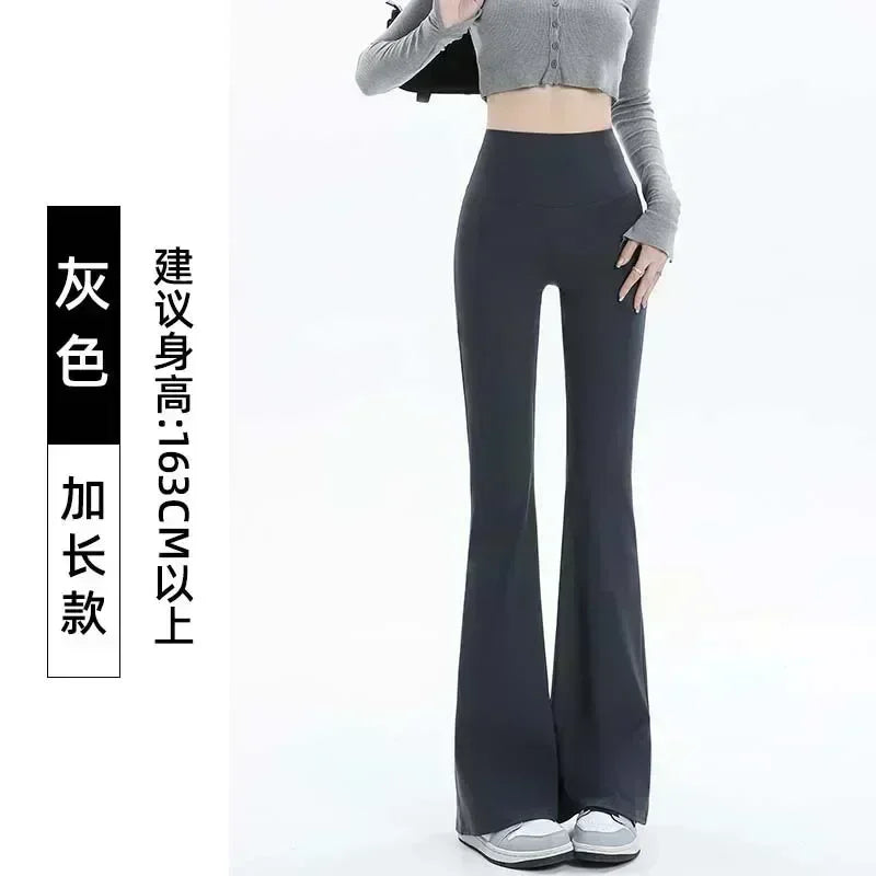 Pantalones de mujer, leggings acampanados, cintura alta, pernera ancha, pantalones de yoga, mallas deportivas sin costuras, para entrenamiento, gimnasio, ropa deportiva informal, adelgazantes.