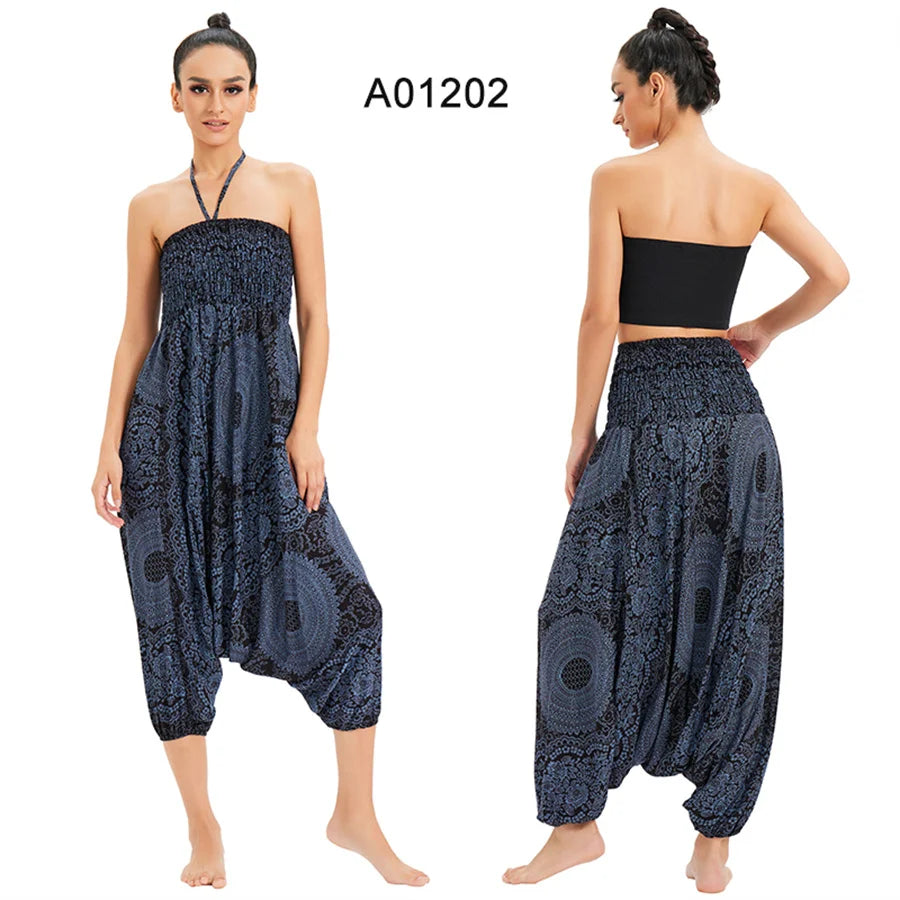 Bohemian Pants Women Pantalones Mujer Hippie High Waist Rayon Harem Baggy Boho Yoga Beach Wear Pour Femme Calca Feminina Printed