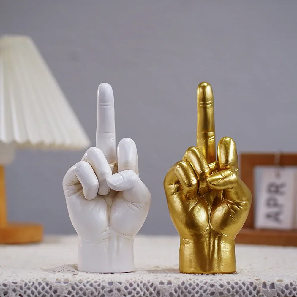 Decoración del hogar, escritorio, sala de estar, entradas, juego de moda, artesanías de resina, lindo dedo medio, estilo Ins, decoración de habitación, hip hop