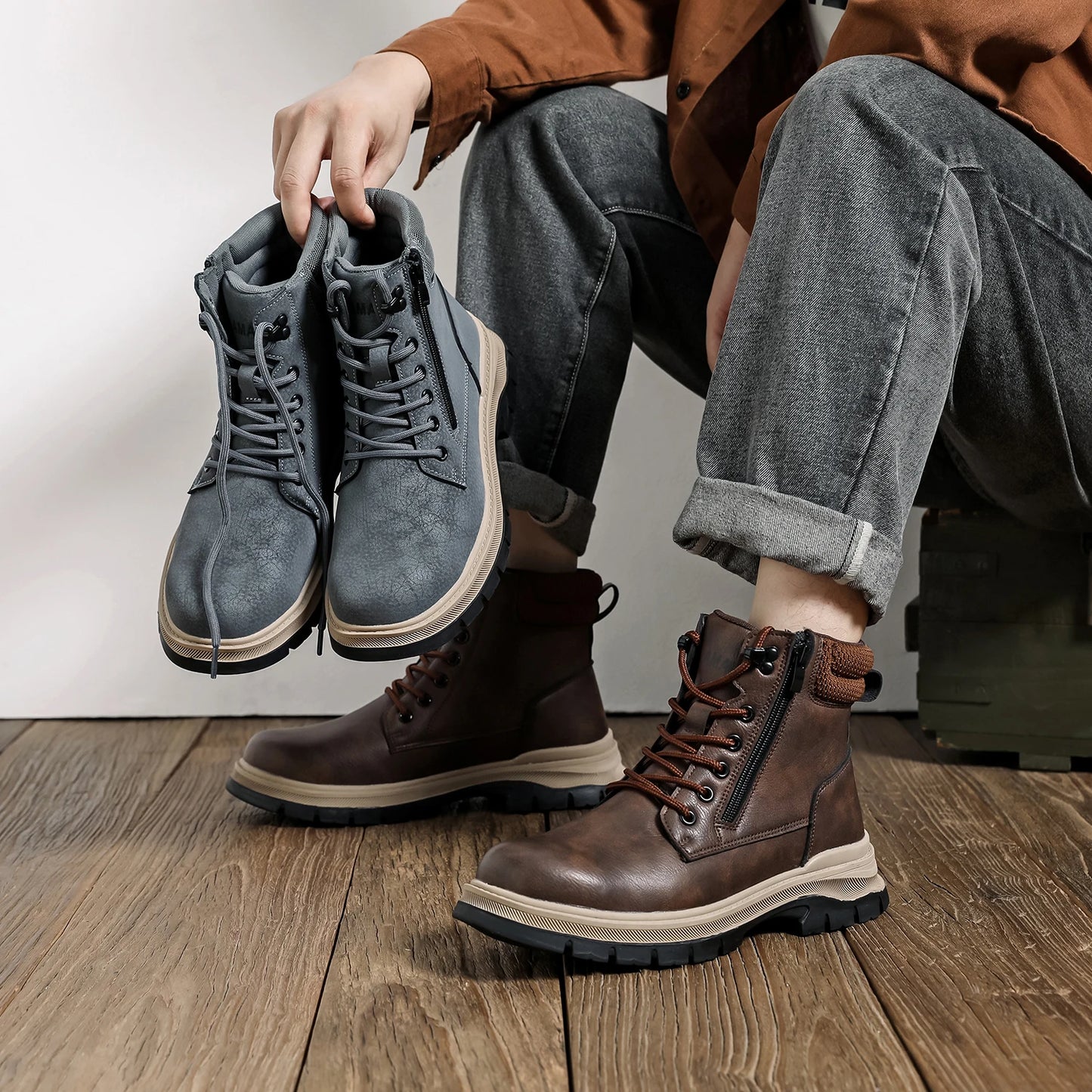 2024 New Safety Shoes Men Anti-smash Anti Puncture Work Shoes Anti Slip Indestructible Shoes Protective Sneakers Men Boots