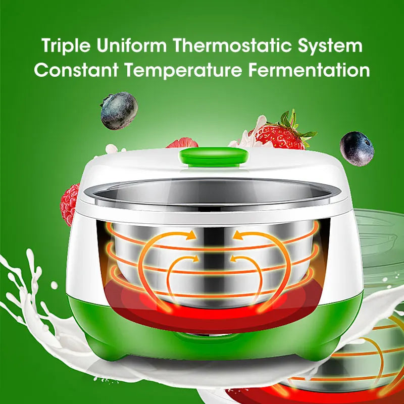 Mini yogurtera eléctrica de 1 l, automática, multifuncional, 220 V, para el hogar, máquina para fermentar yogur y natto.